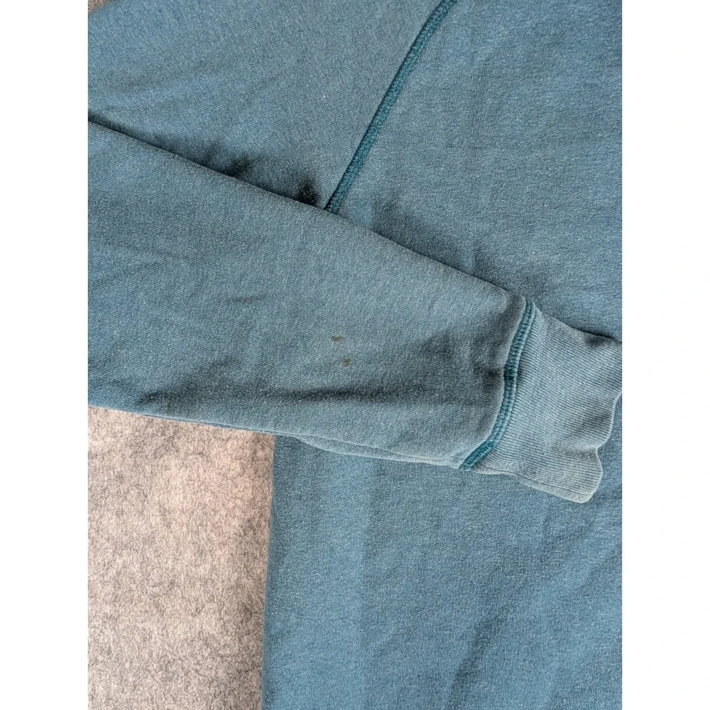 The‎ North Face Mens Pullover Hoodie Heathered Teal Blue Embroidered Logo Fleece